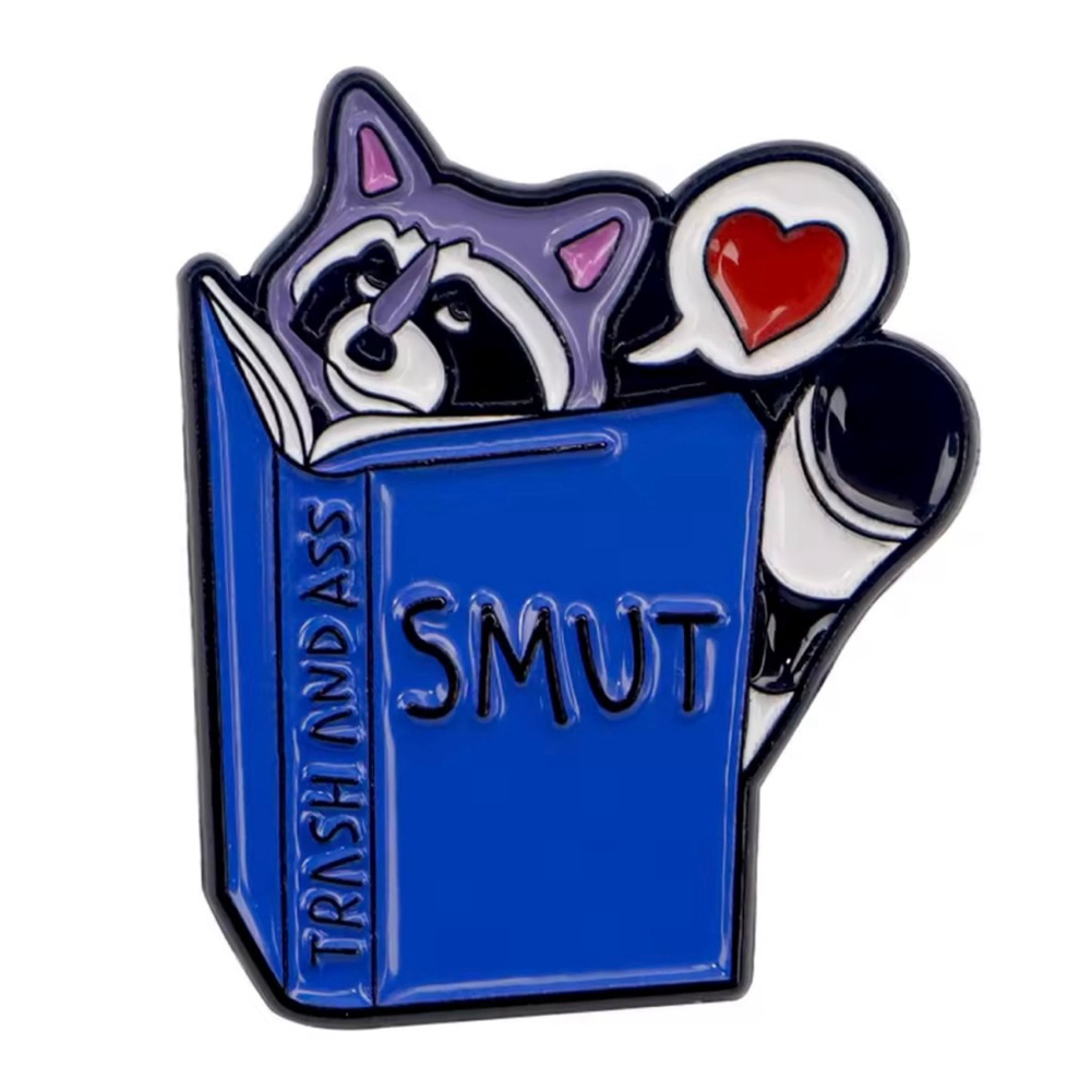 Funny Raccoon Smut Book Lover Enamel Pin